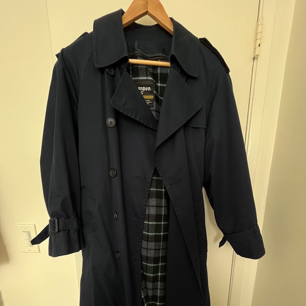 SOLD navy vintage london fog trench coat